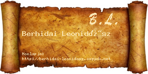 Berhidai Leonidász névjegykártya